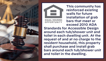 A gavel and scales of justice are displayed on a background of legal documents.